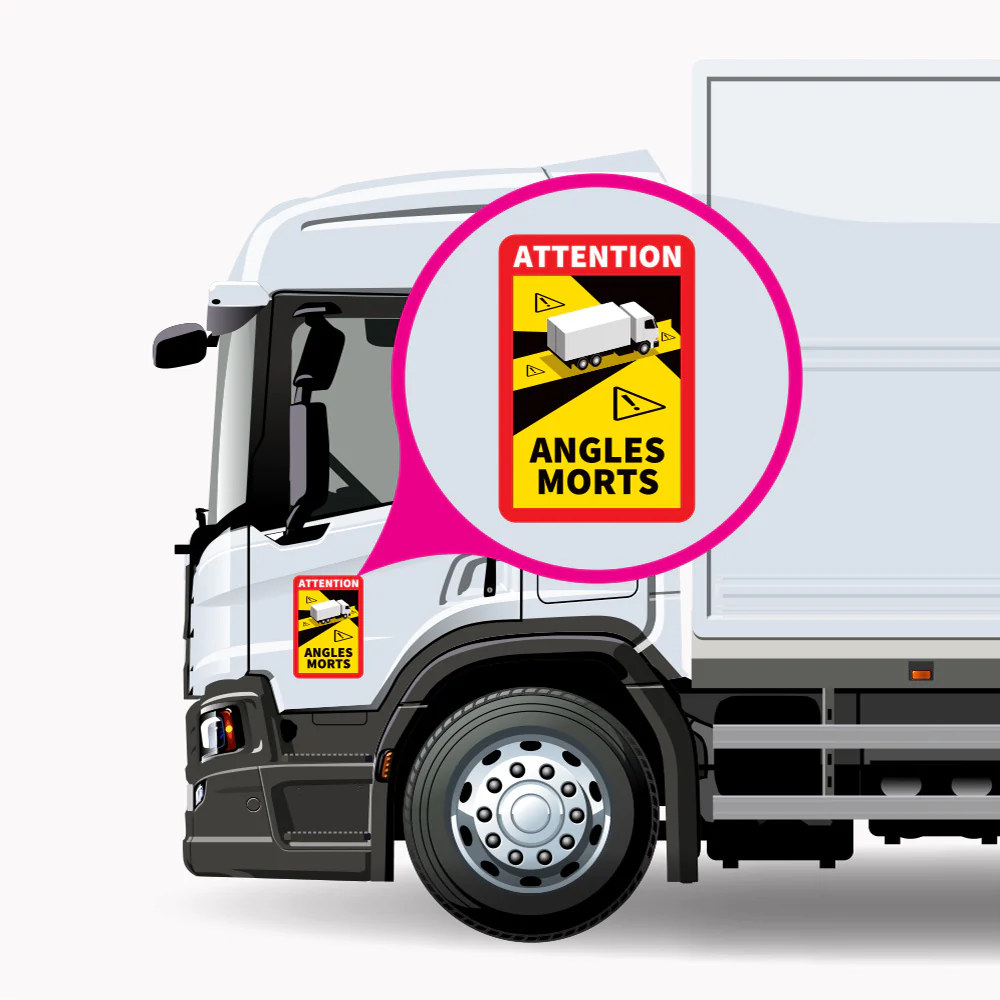 Dode hoek - Attention Angles Morts Vrachtwagen Sticker - Image 3